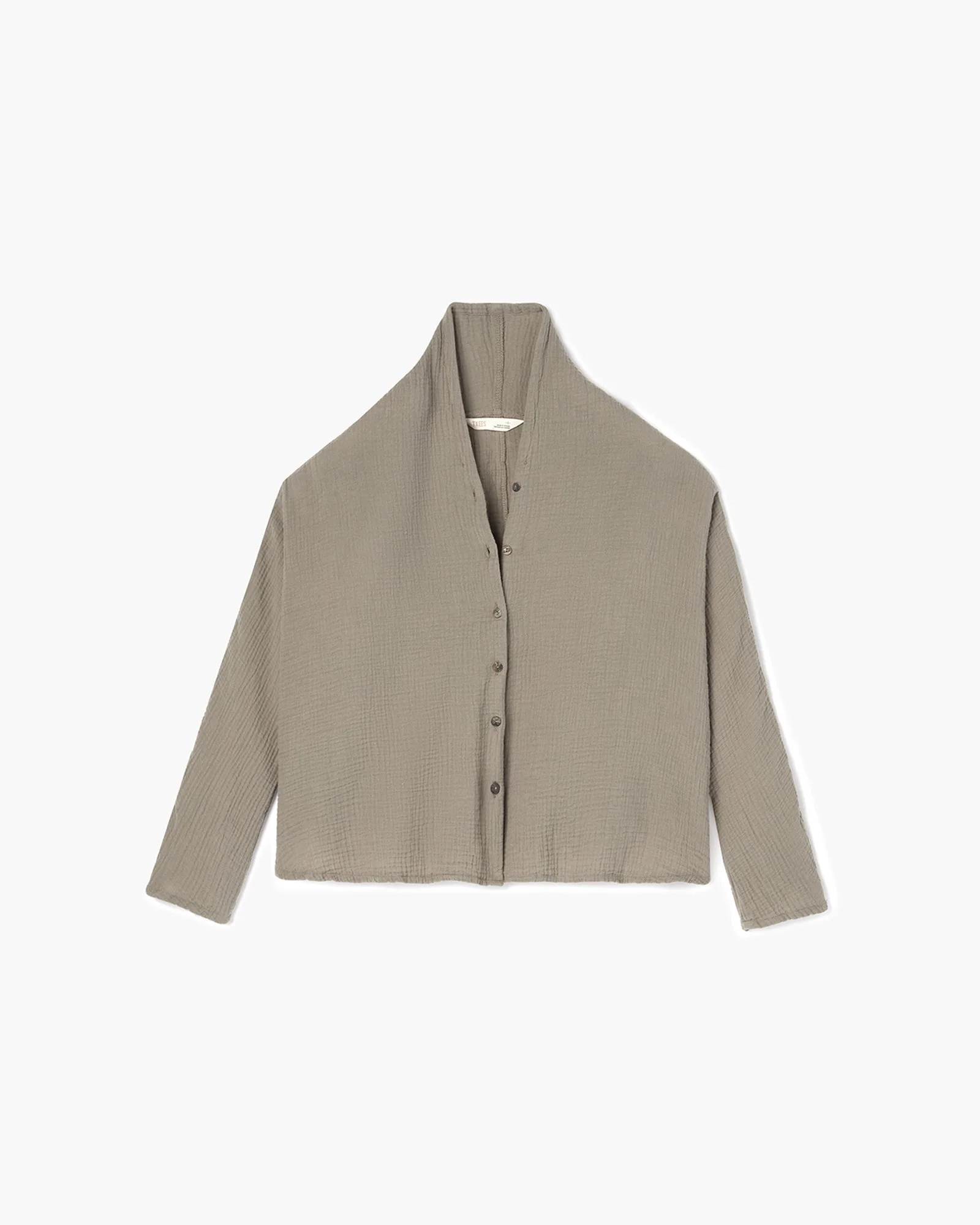 Gauze Button Up Blouse - Putty