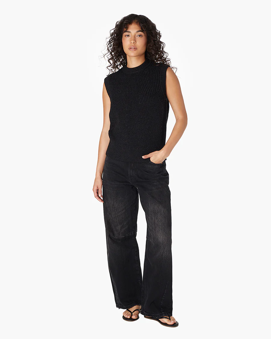 Merino Knit Vest - Black - Image 2