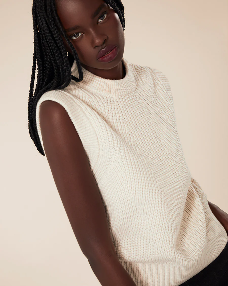 Merino Knit Vest - Cream - Image 6